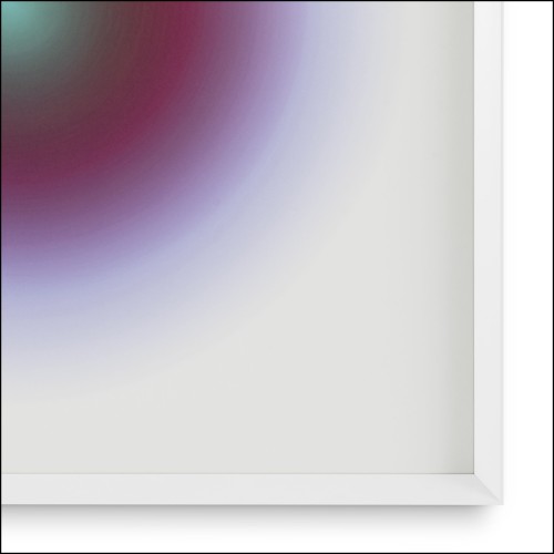 121102 - White framed glass painting, 103 cm high - Pacific Compagnie.