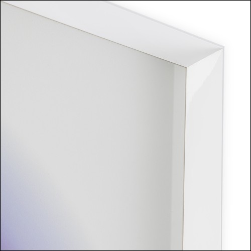 121102 - Large verre artwork with white cadre, 103 cm wide - Pacific Compagnie.