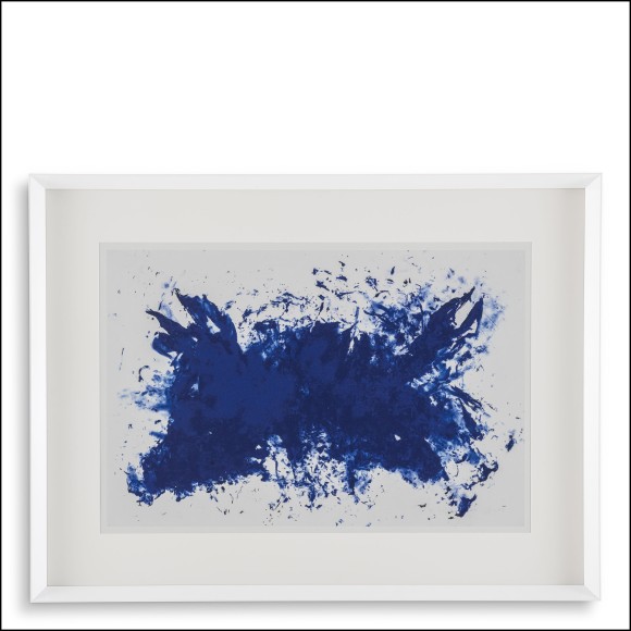 121105 - Large glass artwork, white border, 6 cm deep, sophisticated room accent - Pacific Compagnie.