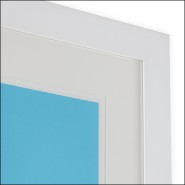 121104 - Photo de décoration en verre avec cadre blanc, 112 cm de diamètre - Pacific Compagnie.