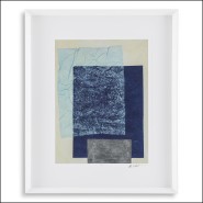 121106 - Large verre art piece, 121106 reference, in white cadre - Pacific Compagnie.