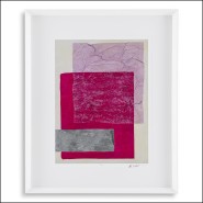 121106 - Glass peinture et photo, 89 cm height, in white frame, Eichholtz brand - Pacific Compagnie.