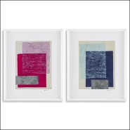 121106 - Eichholtz artwork, reference 121106, white framed glass, 74x6x89 cm dimensions - Pacific Compagnie.