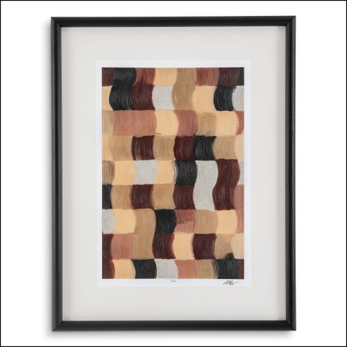 121100 - Eichholtz artwork, 89.5 cm tall, black frame, glass material - Pacific Compagnie.