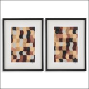 121100 - Large black wooden frame, glass protected, 69.5 x 89.5 cm dimensions - Pacific Compagnie.