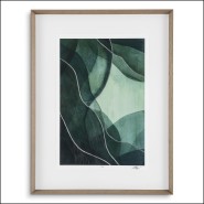 121101 - Large glass picture with wooden border, elegant room decor - Pacific Compagnie.