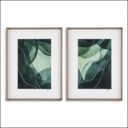 121101 - Glass and wooden frame artwork, stylish interior design piece - Pacific Compagnie.