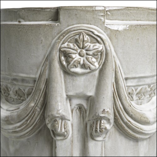 120382 - Light grey grès planter, 62cm height - Pacific Compagnie.