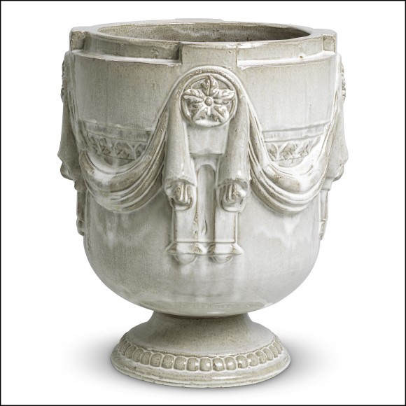 120382 - Eichholtz grey grès vase, 50cm diameter - Pacific Compagnie.