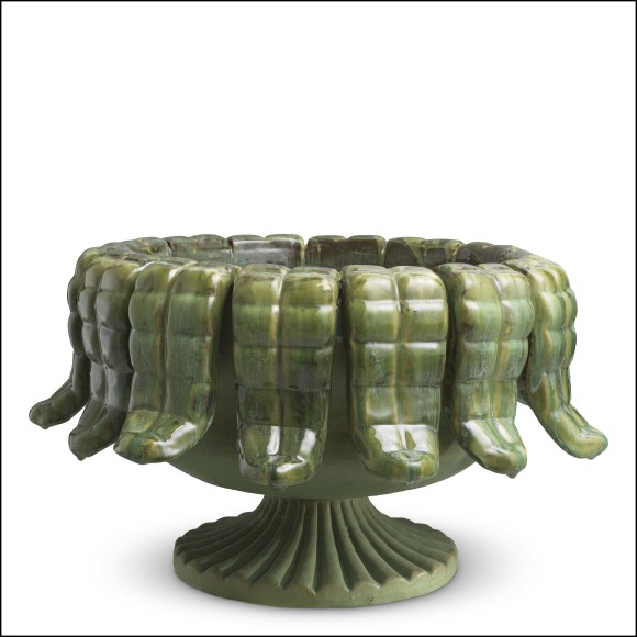 120379 | Cache - pot en grès vert haut de 39.5 cm, modèle 120379 d'Eichholtz pour plantes - Pacific Compagnie.