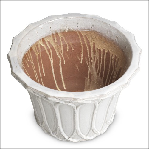 120381 - Gray ceramic planter with a diameter of 48 cm - Pacific Compagnie.