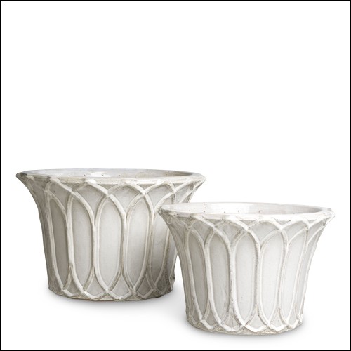 120381 - Elegant light gray decorative pot with a height of 32 cm - Pacific Compagnie.