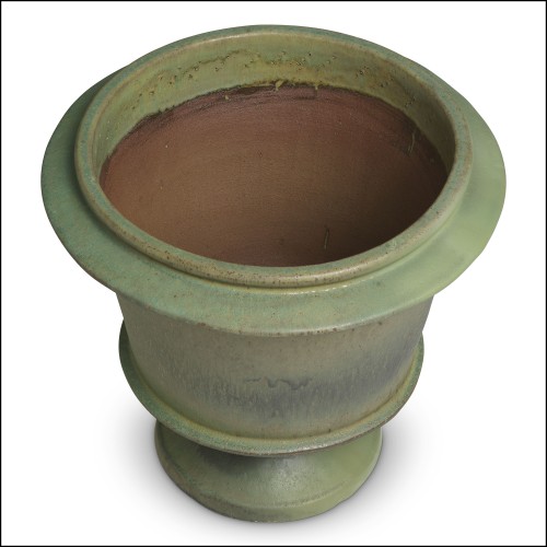 120376 | Vase cache - pot en grès vert, mesure 57,5 cm de diamètre, référence 120376 - Pacific Compagnie.