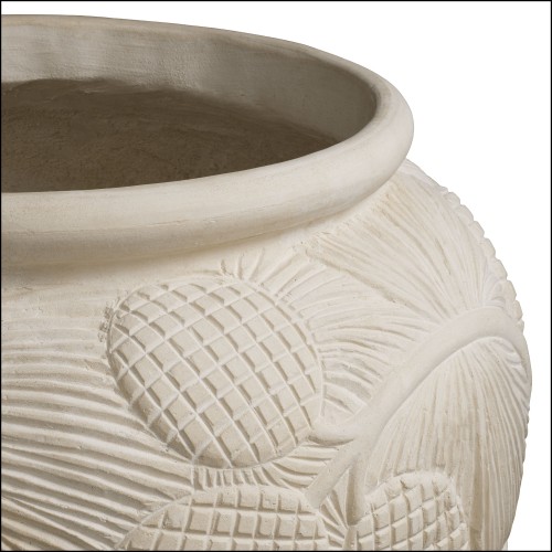 119536 - Fiberglass reinforced concrete planter with cream finish - Pacific Compagnie.