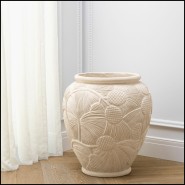 119536 - Tall cream cache-pot made of fiberglass and concrete - Pacific Compagnie.