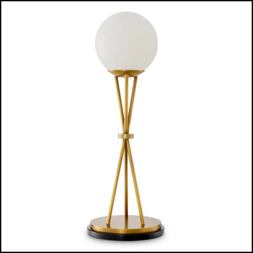 120279 - Interior lamp with aged brass finish and albâtre material - Pacific Compagnie.