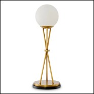 120279 - Interior lamp with aged brass finish and albâtre material - Pacific Compagnie.