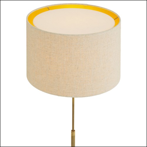 119974 - Luminaire intérieur en laiton avec base en travertin - Pacific Compagnie.