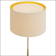119974 - Table lamp with aged brass and travertine details - Pacific Compagnie.