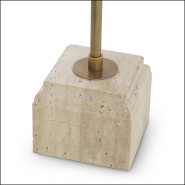 119974 - Vintage brass interior lighting with travertine base and unique design - Pacific Compagnie.