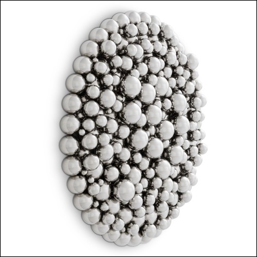 120161 - Eichholtz luxury decorative object in polished steel and MDF, 13cm deep - Pacific Compagnie.