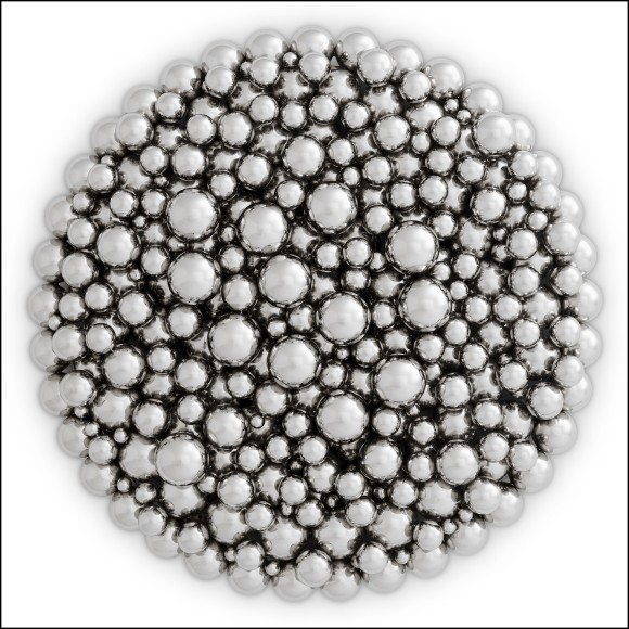 120161 | Élément de décoration de luxe en acier poli et MDF rond - Pacific Compagnie.