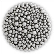 120161 - High-end decorative object featuring polished steel and MDF materials, 13cm in depth - Pacific Compagnie.