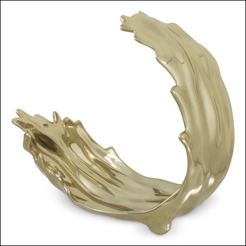 120102 - Aluminium decorative piece with gold finish - Pacific Compagnie.