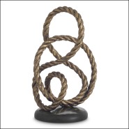 120110 - Luxury decorative object with granite base and vintage brass finish - Pacific Compagnie.