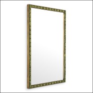 119915 - Miroir en verre avec cadre en laiton vieilli, style luxe - Pacific Compagnie.