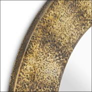 120024 - Round luxury mirror with 110cm diameter and antique brass finish - Pacific Compagnie.