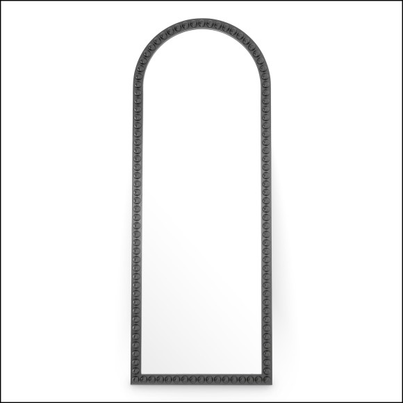 120541 - Large mindi wood framed mirror in black for interior decoration - Pacific Compagnie.