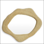 120093 - Luxury wicker mirror in natural color - Pacific Compagnie.