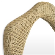 120093 - Handcrafted rotin mirror with elegant design - Pacific Compagnie.