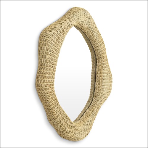 120093 - High-end natural fiber mirror for sophisticated decor - Pacific Compagnie.