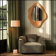 120093 - Large natural wicker mirror for luxurious interiors - Pacific Compagnie.