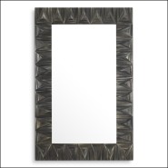 120337 - Wheat straw and charcoal luxury mirror for modern decor - Pacific Compagnie.