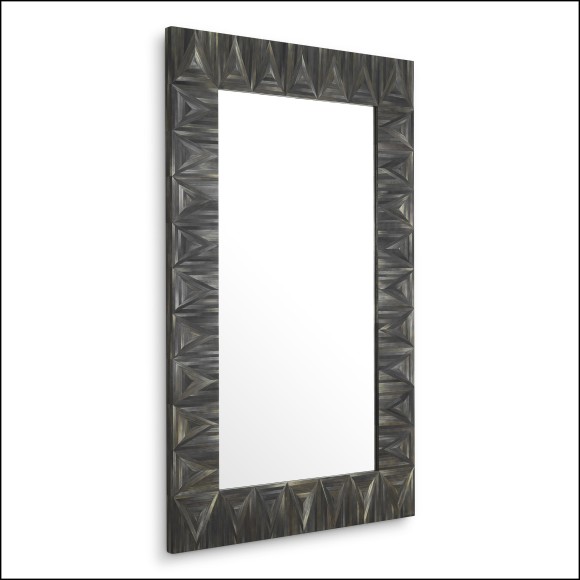 120337 - Large luxury mirror with charcoal hue and sustainable wheat straw construction - Pacific Compagnie.