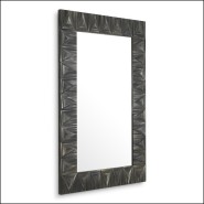 120337 - Large luxury mirror with charcoal hue and sustainable wheat straw construction - Pacific Compagnie.