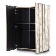 120248 - Bar console with glass and brushed brass finish, 110 cm wide - Pacific Compagnie.