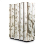 120248 - Modern console with laiton brossé finish, dimensions 110 x 46 x 150 cm, glass material - Pacific Compagnie.