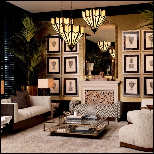 120285 | Suspension luminaire en bronze - Pacific Compagnie.