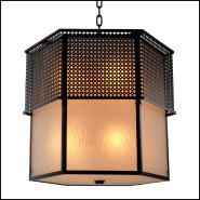 120300 - Table lamp with bronze finish and glass shade - Pacific Compagnie.