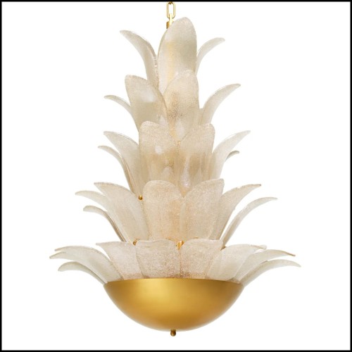 119942 | Luminaire intérieur en verre et laiton vieilli - Pacific Compagnie.