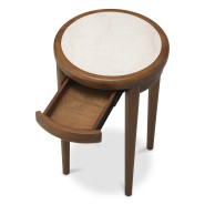 Table d’appoint 24 - Hensley | Table d'appoint 24-Hensley avec couleurs caramel et marbre beige - Pacific Compagnie.