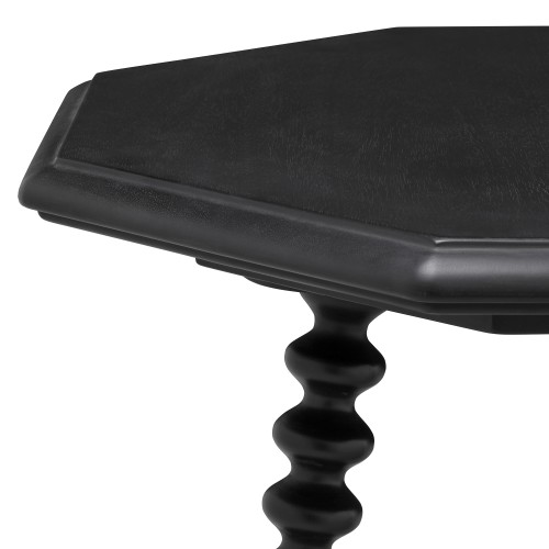 Table d’appoint 24 - Laredo - Classic black side table with rich acajou wood tone - Pacific Compagnie.