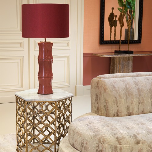 Table d’appoint 24 - Stratham - Luxury marble side table with antique brass finish - Pacific Compagnie.