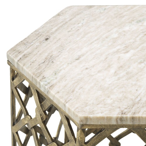 Table d’appoint 24 - Stratham - Exquisite marble and brass side table for luxury interiors - Pacific Compagnie.