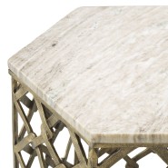 Table d’appoint 24 - Stratham - Exquisite marble and brass side table for luxury interiors - Pacific Compagnie.