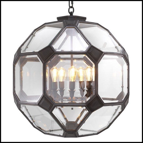 Lanterne 24 - Olympia - Lanterne 24-Olympia, petit modèle en verre et bronze, décoration intérieure - Pacific Compagnie.